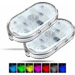 Ersandy - 2Pcs rgb Éclairage Intérieur de Voiture,Interrupteur Tactile Lampe Voiture Intérieur,LED Voiture Interieur,Éclairage d'ambiance de Voiture