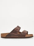 Birkenstock Men's Arizona Oiled Leather Sandal - Brown, Dark Brown, Size 6, Men