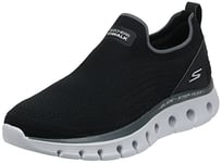 Skechers Homme Go Walk Glide-Step Flex Basket, Textile Noir Noir synthétique Gris et Blanc, 44.5 EU