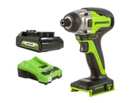 Greenworks 24V Impact Driver Brushless 2.0Ah Kit in Tools & Hardware > Power Tools > Drills