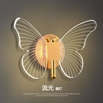 Butterfly wall lamp Nordic light luxury bedroom bedside lamp warm and romantic wedding room designer sense decorative background mirror front lamp