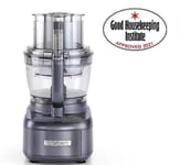 Electric Food Processor Grey 3L Chops Mixes Grates and Slices Blends Spiralises