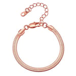 FindChic Bracelet Serpent Femme Acier Choker 5 mm Ras De Cou Inoxysable Gourmette Fille Large Or Rose