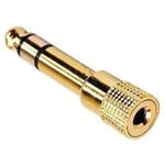 3.5mm Socket to 6.35mm Gold-plated Jack Plug Headphone Adaptor / Converter