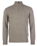 Barbour Men's Essential Lambswool Half Zip Knitted Jumper Dark Stone, S