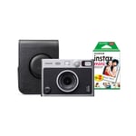 Fujifilm Instax Mini Instant Camera Evo Hybrid with 20 Shot Pack & Case Black (1