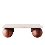 Dusty Deco - Sphere Sofa Table 120X120 - Travertino Bianco - Soffbord - Edin & Lina Kjellvertz - Vit