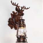 CONFO® Antler retro industriell vägglampa - Brun - E27 - Metall