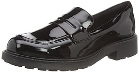 Clarks Women's Orinoco2 Penny Loafer, Black Black Patent, 2.5 UK