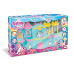 Galupy Mermaid Magic Castle - Set de Jeu Licorne Jouet avec 1x Château & 1x Figurine Licorne avec Queue de sirène + Accessoires