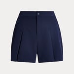 Ralph Lauren 4-Veis Stretch Pleated Shorts Dame Navy M