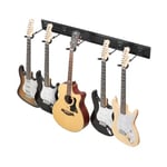 VEVOR Support de guitare mural à 5 emplacements, porte 5 guitares basses pliable avec crochets rotatifs 270°, poignée d'installation de panneaux en aluminium, pour guitare acoustique basse électrique