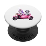 Licorne et extraterrestre OVNI équitation une moto garçons filles femmes PopSockets PopGrip Adhésif