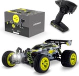 Overmax X-Pace Voiture télécommandée RC Car Vitesse de 45 kmh 4x4 motrices portée de 100 mètres Suspension à Ressort indépendante éclairage LED Grande Taille, Noir-Jaune