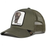 Utförsäljning Djur Baseball Cap Solskydd Mesh Broderad Trucker Hat Elephant Army green