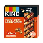 KIND Bars, Gluten Free Snack Bars, Peanut Butter Dark Chocolate, Healthy Snack, No Artificial Colours, Flavours or Preservatives, Multipack 12 x 40g