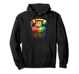 Dripping Paint Art Vintage Telephone Landline Dial Pullover Hoodie