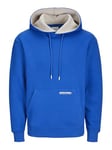 JACK&JONES Men's JJELEGACY SWEAT HOOD NOOS Hooded Sweatshirt, Nautical Blue/Detail:Moonbeam,