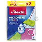 Vileda Chiffon Sol Microfibre Colors 2pz Propreté Parquet Carrelage