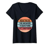 Womens Music Holds The Answers To Questions Musician Artist Singer V-Neck T-Shirt