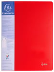 Exacompta - Réf. 88205E - Carton de 20 Protège-documents avec porte étiquette 3 faces Up Line - 20 pochettes - 40 vues - pour A4 - dimensions 24 x 32 cm - couverture en polypro rigide opaque - rouge