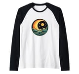 Vintage Sun Moon Stars Clouds Spiritual Mystic Retro Raglan Baseball Tee