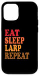 Coque pour iPhone 12/12 Pro Eat Sleep Larp Repeat Live Action Jeu de rôle