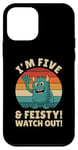 Coque pour iPhone 12 mini Five and Feisty Monster Birthday Graphic for Kids