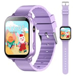 PTHTECHUS Montre Intelligente pour Enfants avec Appareil Photo, Lecteur MP3, pour Apprendre et Jouer, Cadeau pour Enfants de 3 à 12 Ans, Violet