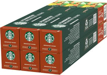 STARBUCKS Breakfast Blend by Nespresso, Medium Roast, Coffee Capsules 6 x 10 (6