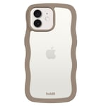 Holdit iPhone 12 / 12 Pro Wavy Skal - Mocha Brown / Transparent