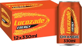 Lucozade Energy Drink Orange 12x330ml | Refreshing Energy Boost | Hydration