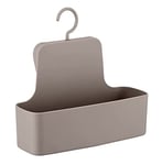 WENKO Serviteur de Douche Barcelona Taupe - Tablette de Rangement de Douche, Panier Mural, Absolument incassable, Plastique (TPE), 26 x 24 x 9 cm, Taupe