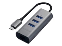 Satechi St-Tc2n1usb31am - Hub - 3 X Superspeed Usb 3.0 + 1 X 10/100/1000 - Stasjonær