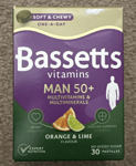 Bassetts Vitamins Man 50+ Multivitamins & Multiminerals - 30 orange & lime