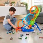 Hot Wheels 4-Loop Crash-Out Track Set! with Action Endless Loop Track