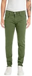 REPLAY Herren Jeans Anbass Slim-Fit Hyperflex Color X-Lite mit Stretch, Vert (Dusty Military 103-1), 34W / 32L