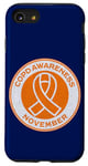 Coque pour iPhone SE (2020) / 7 / 8 Campagne de sensibilisation à la MPOC de novembre orange sur le ruban COPD