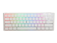 Ducky One 3 Mini - Tangentbord - bakgrundsbelyst - USB-C - QWERTY - tysk - tangentbrytare: CHERRY MX Blue - kritvit