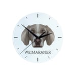 Weimaraner, Weimaraner - geometrisk väggklocka med ett foto och en inskription från märket Art-Dog