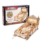 ROKR 3D Pinball Machine Puzzles 3D Kits de Modèles en Bois pour Adultes à Construire Marble Run Arcade Pinball Jeu Classique Rétro Jouet Cadeau Amusant de Noël pour Enfants 482pcs(EG01)