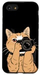 Coque pour iPhone SE (2020) / 7 / 8 Chat avec appareil photo Photographe Drôle Mignon Kawaii Photographie