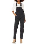 Dickies Women's Duck Double Front Bib Overalls, Rinsed Black, M UK