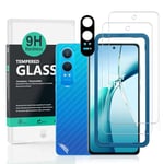 Ibywind Screen Protector (2 Pack) For OnePlus Nord CE4 Lite 5G,9H Hardness Tempered Glass,With 1Pc Metal Camera Lens Protector,1Pc Back Protector,Easy to Install