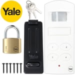 YALE WIRELESS ALARM & Padlock Hasp Motion Sensor Alert System Door Security Lock