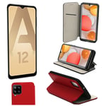 Samsung Galaxy A12 Etui / Housse pochette protection rouge - Neuf