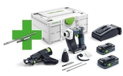 Festool DWC 18-4500 HPC4,0 I-Plus - Set visseuse placo Li-Ion 18V (2x batterie 4,0Ah) dans systainer + embouts & support offerts - 14Nm - moteur brushless