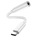 USB-C to 3.5mm Jack Audio Adapter High Quality Sound Compact Light White