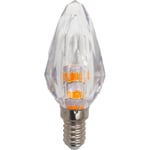 Brandlampa Ljuslampa (klart glas) m/45 LED, E14/E27 adapter