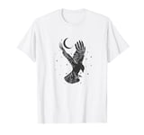 Raven or Crow in the Night by Moon T-Shirt